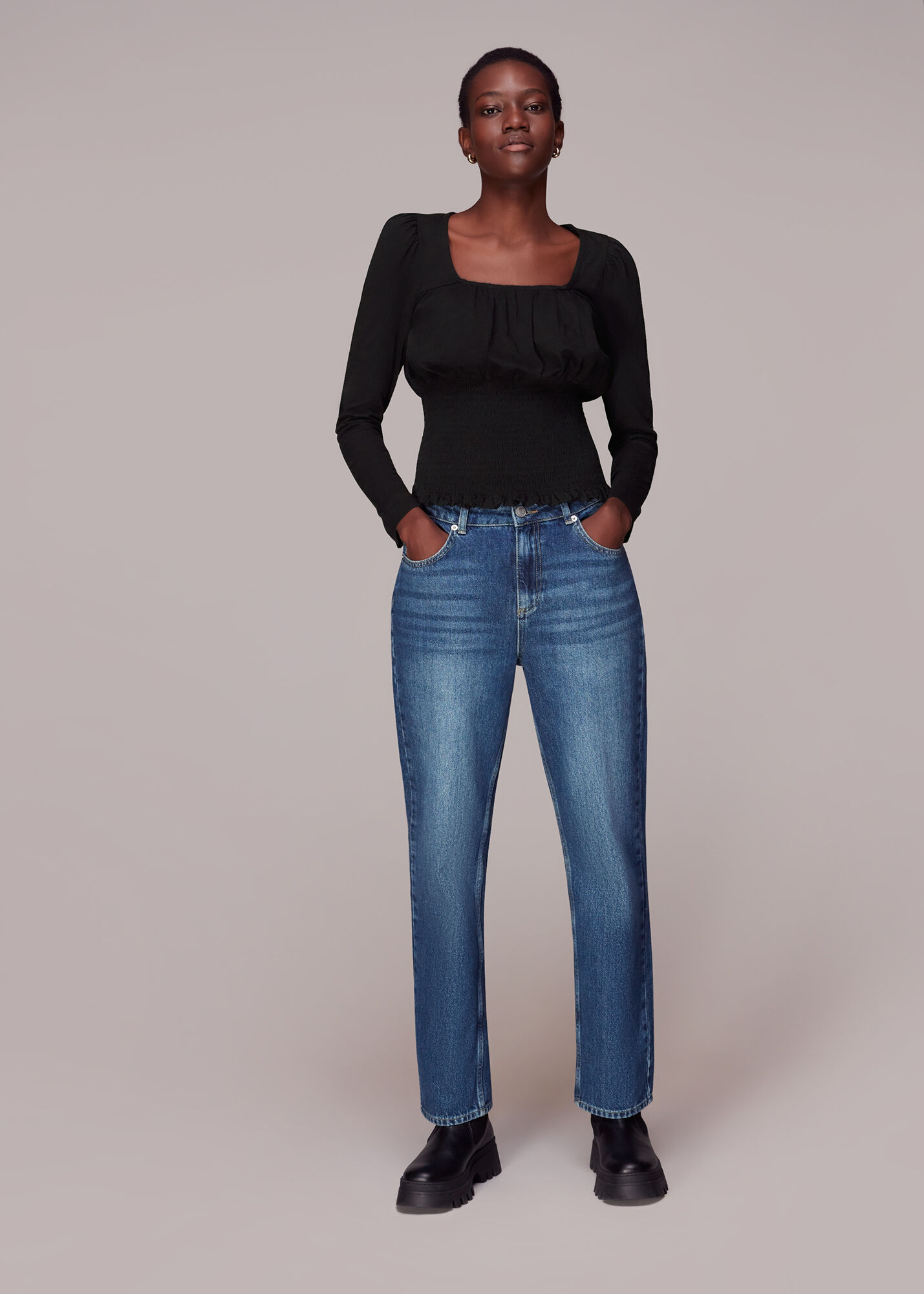 High square neck top top